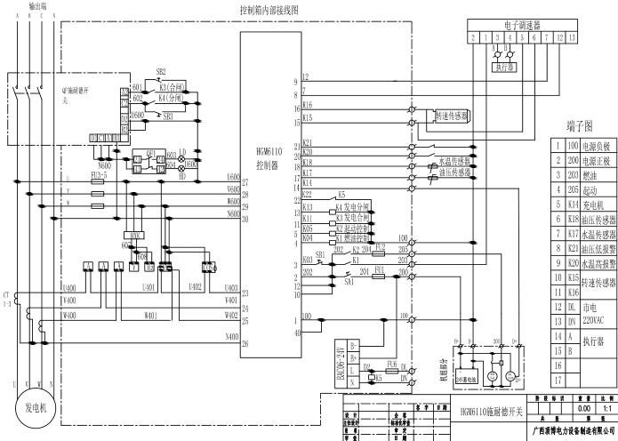 1800KW柴油發(fā)電機(jī)組啟動柜配置圖紙